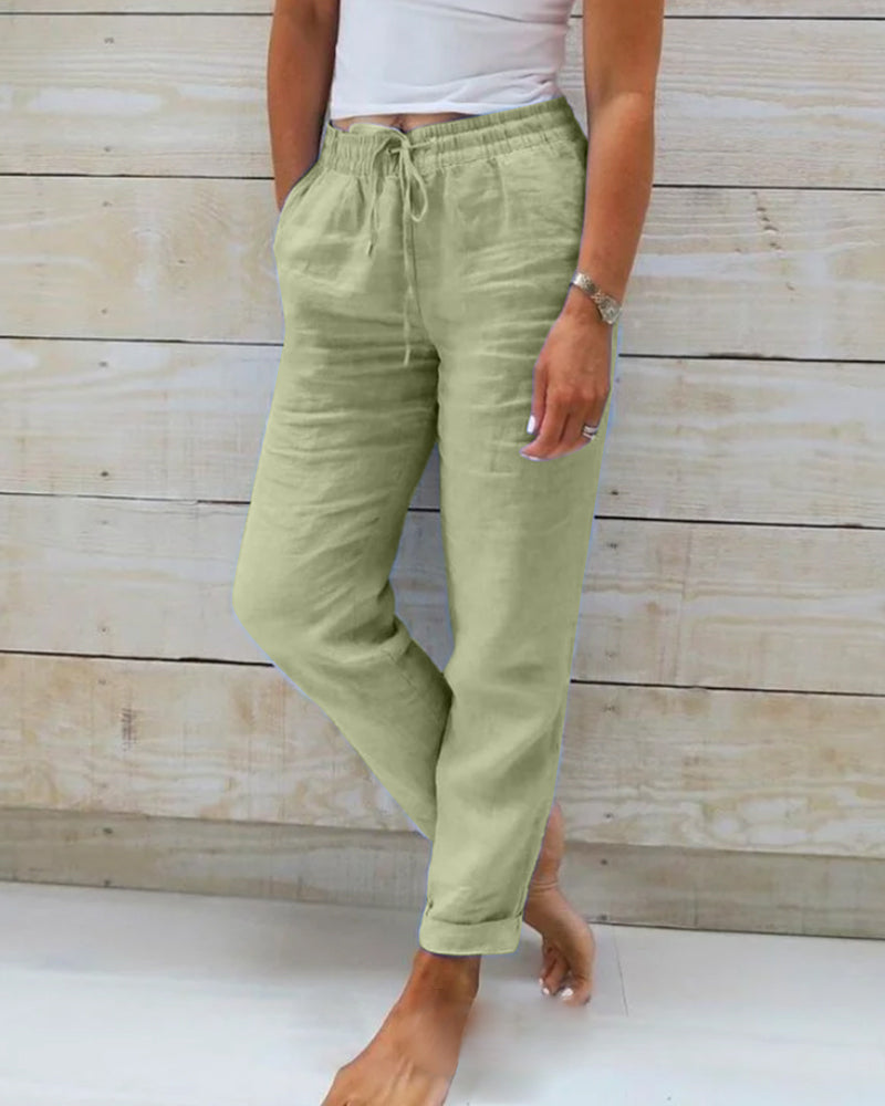 Allison - Pantaloni Tailored din Lână și Bumbac de Lux