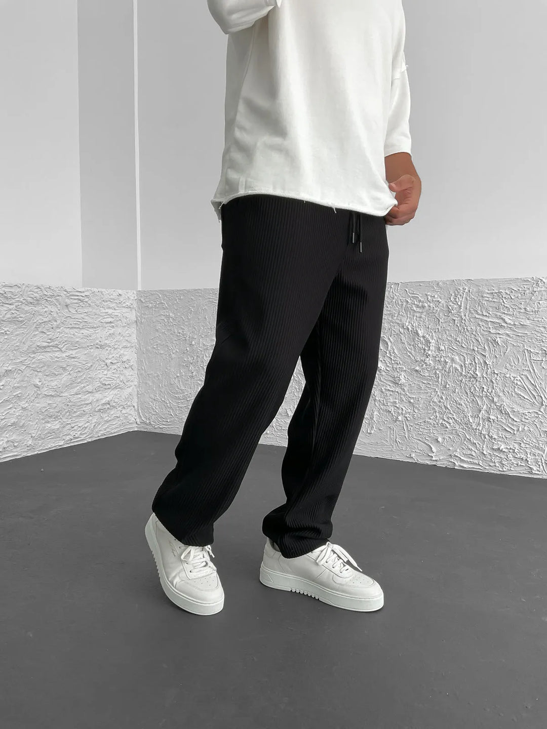 George | Pantaloni confortabili din material cu spandex cu model striat