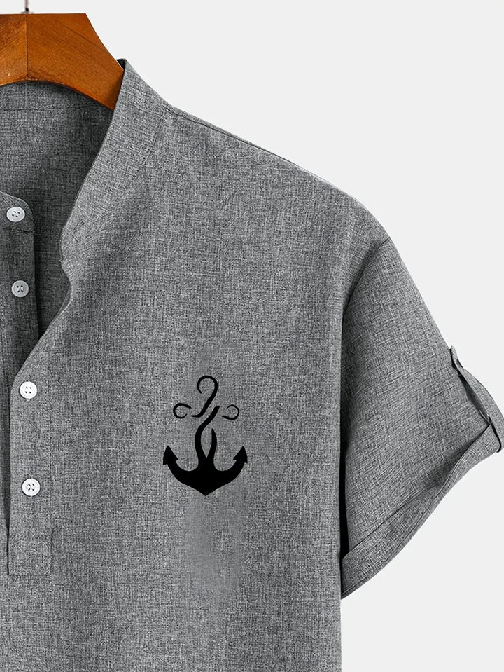 Elliott – Elegantní krátký rukáv košile s stojáčkem