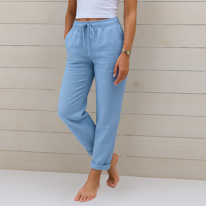 Maylora | Pantaloni din In Relax cu Siret
