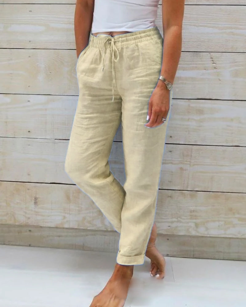 Allison - Pantaloni Tailored din Lână și Bumbac de Lux