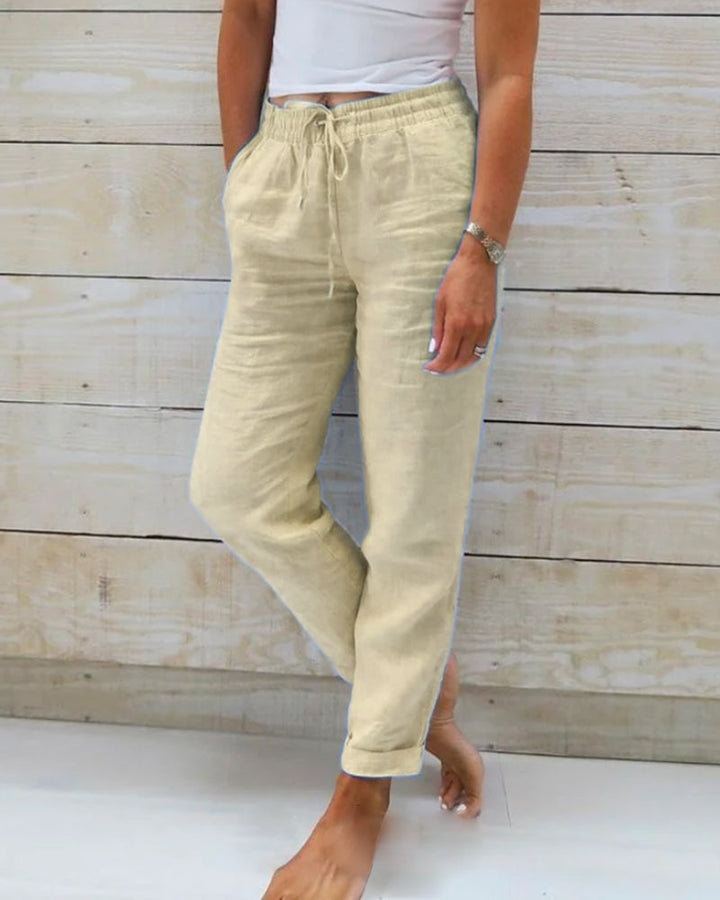 Allison - Pantaloni Tailored din Lână și Bumbac de Lux