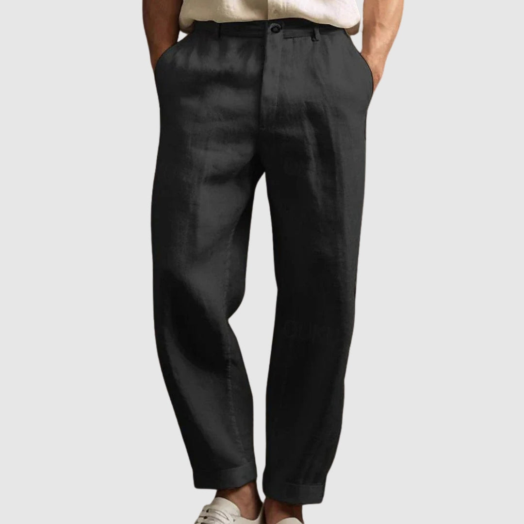 Tudor | Pantaloni de bumbac și in pentru vară