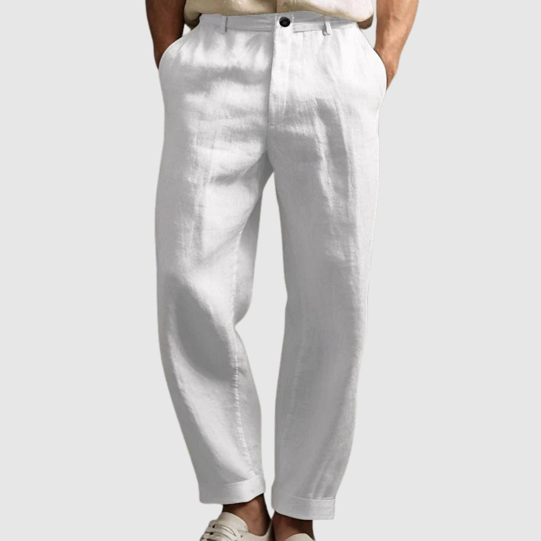 Tudor | Pantaloni de bumbac și in pentru vară