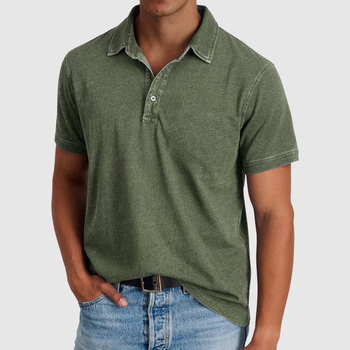Nándor – Cămașă polo vintage cu nasturi