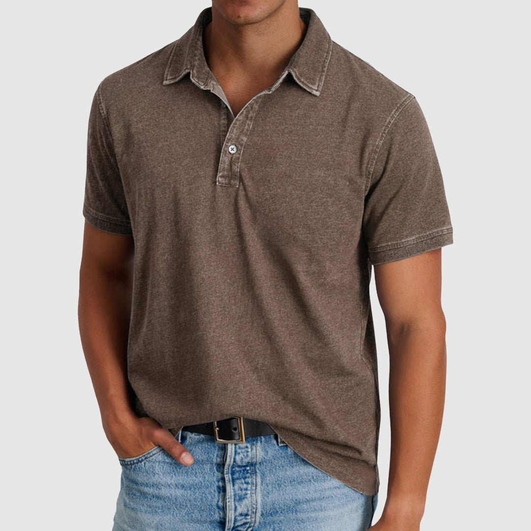 Nándor – Cămașă polo vintage cu nasturi