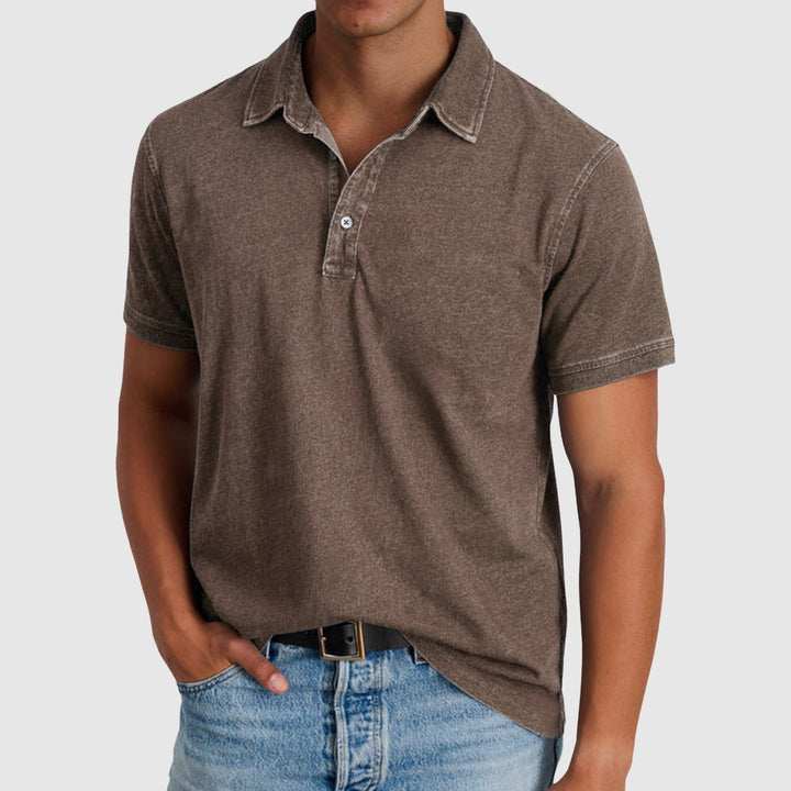 Nándor – Cămașă polo vintage cu nasturi