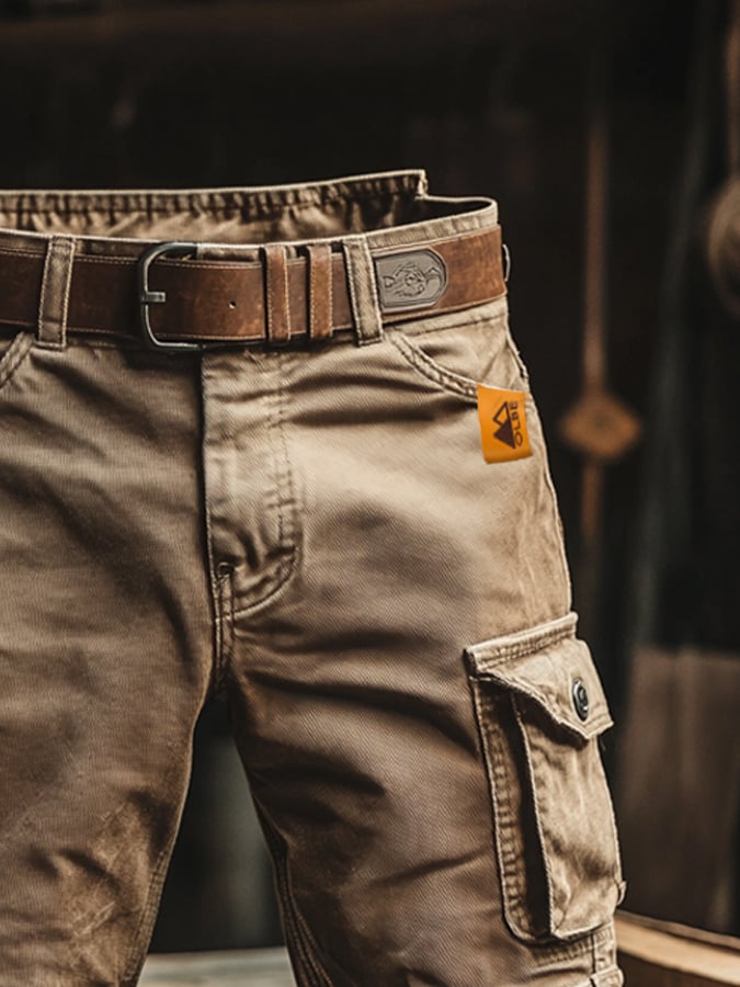 Adam | Pantaloni cargo vintage pentru bărbați, cu croială relaxată și buzunare