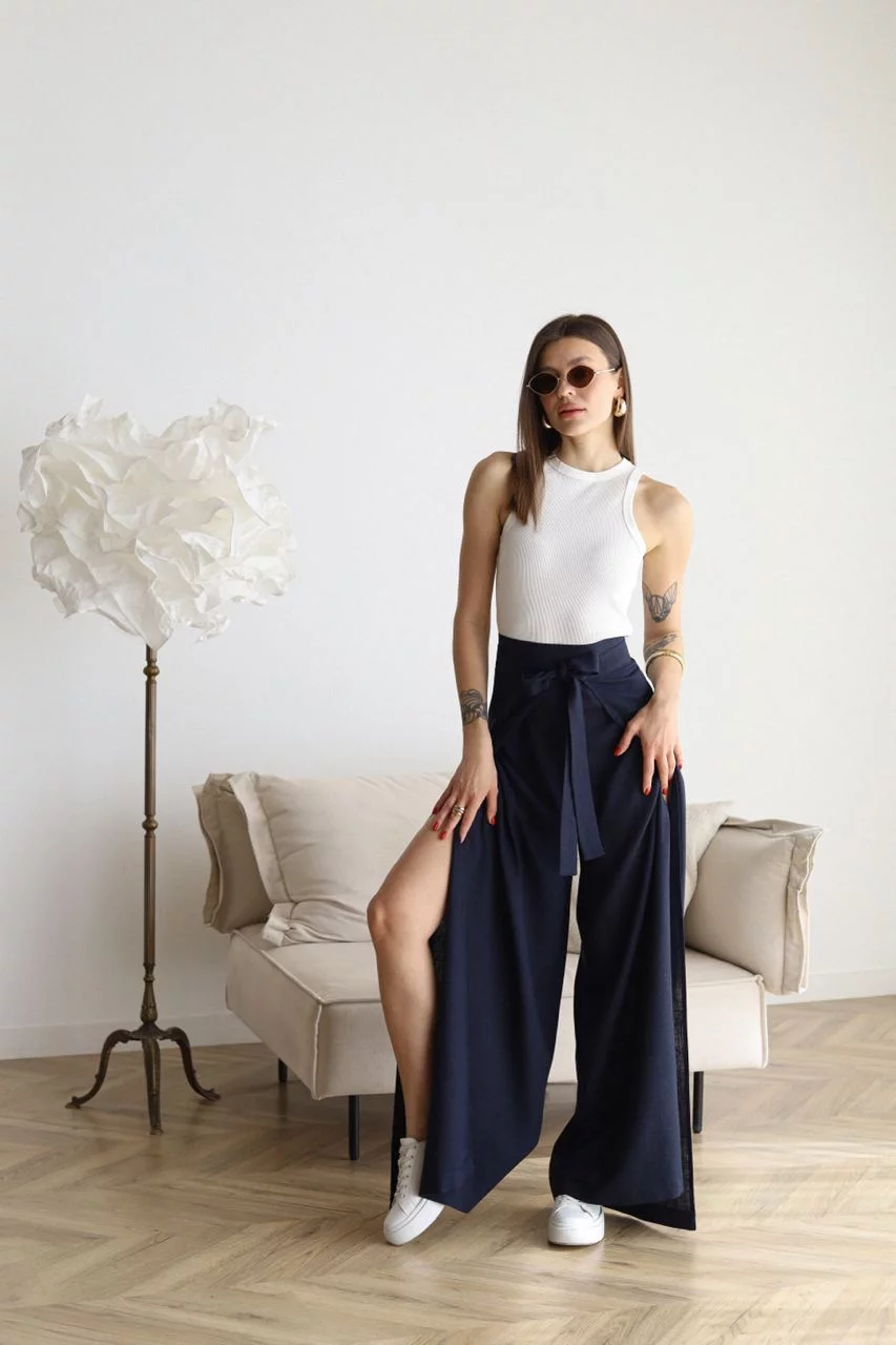 ARIANE – PANTALONI LARGHI DIN LINO PENTRU FEMEI