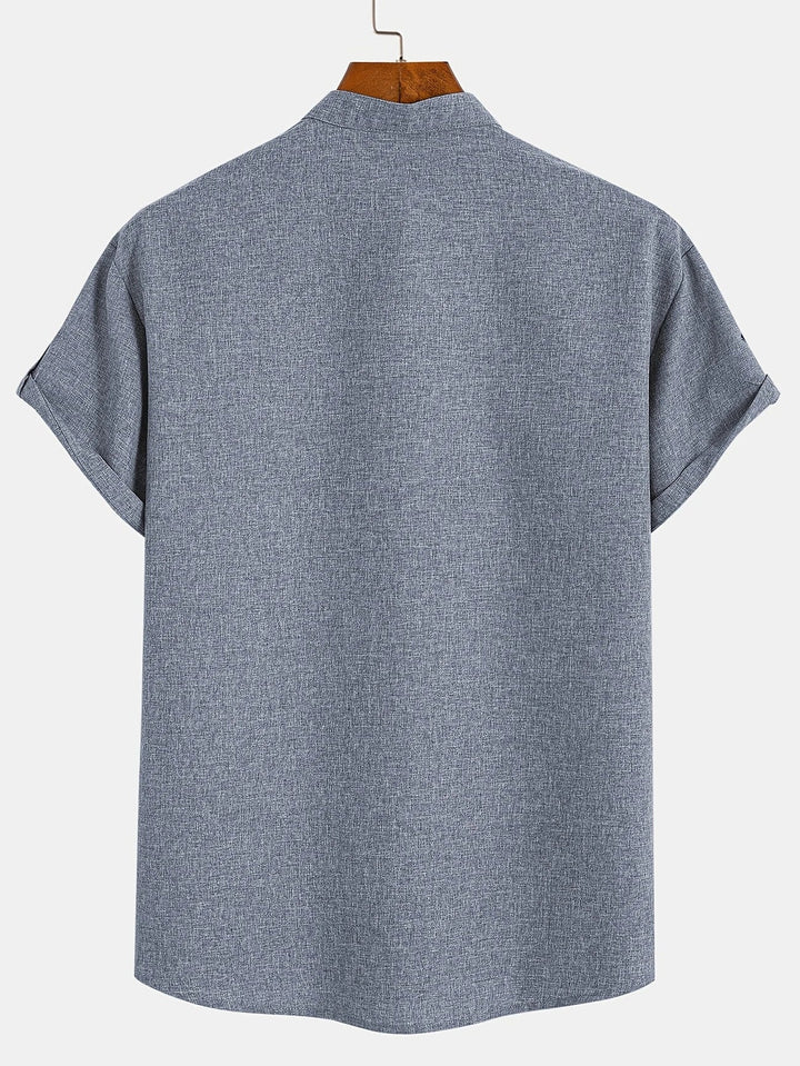 Elliott – Elegantní krátký rukáv košile s stojáčkem