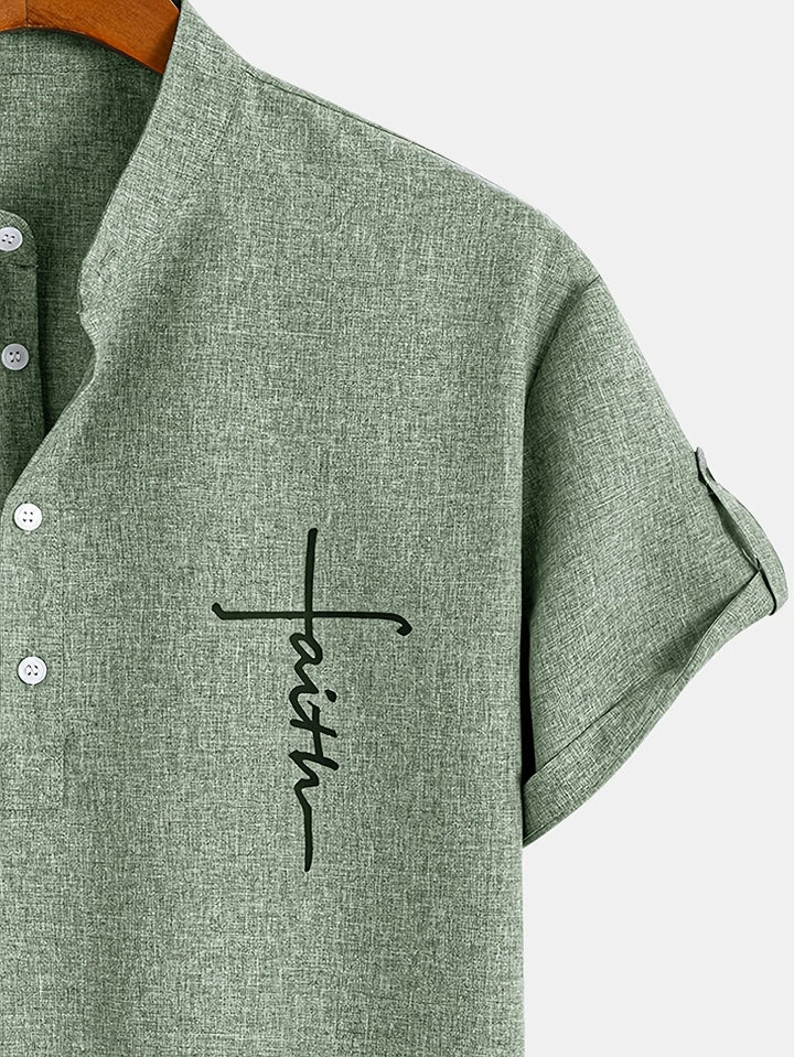 Elliott – Elegantní krátký rukáv košile s stojáčkem