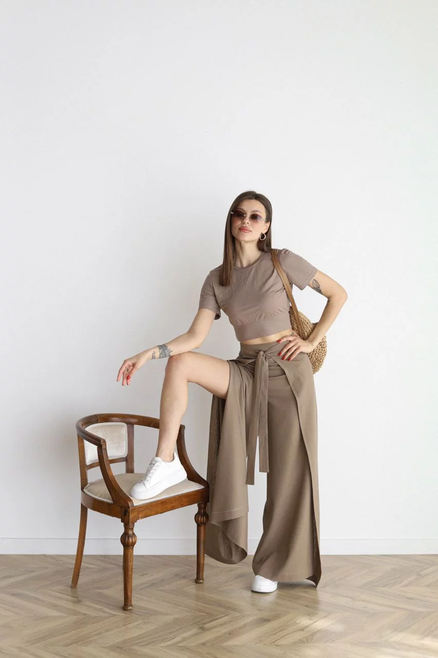 ARIANE – PANTALONI LARGHI DIN LINO PENTRU FEMEI
