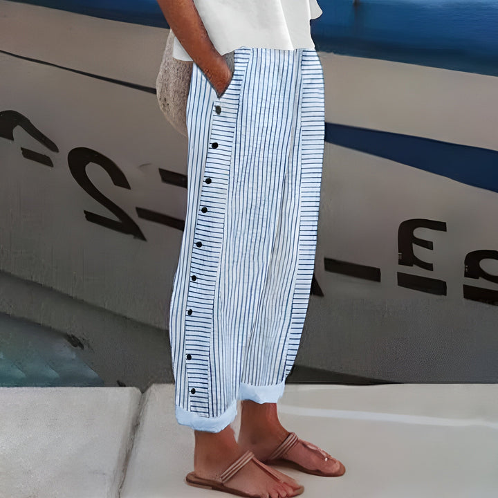 Dagny | Pantaloni Eleganți de Vară Stripe