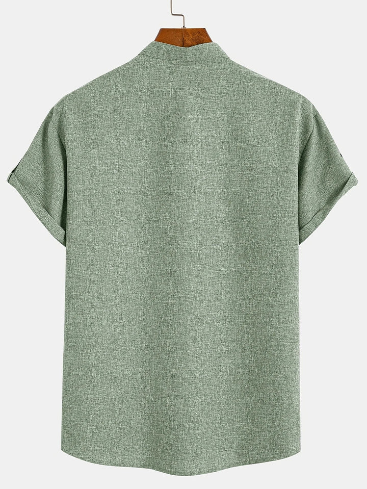 Elliott – Elegantní krátký rukáv košile s stojáčkem