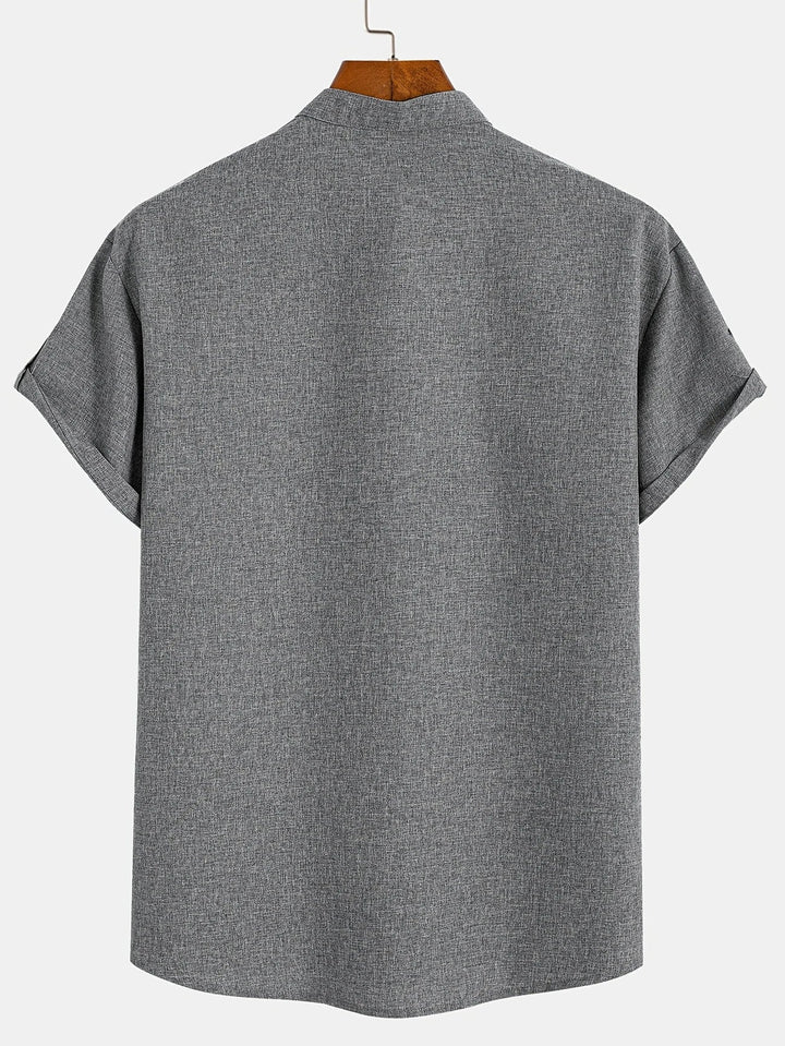 Elliott – Elegantní krátký rukáv košile s stojáčkem