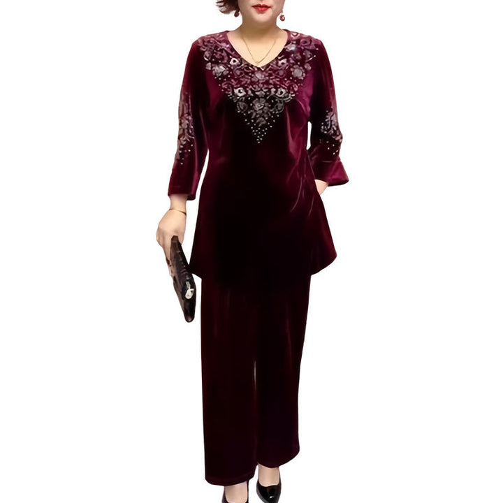 Elena | Ansamblu elegant din catifea în două piese