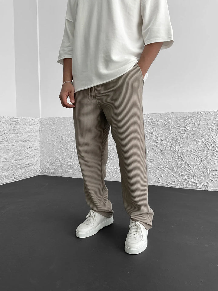 George | Pantaloni confortabili din material cu spandex cu model striat