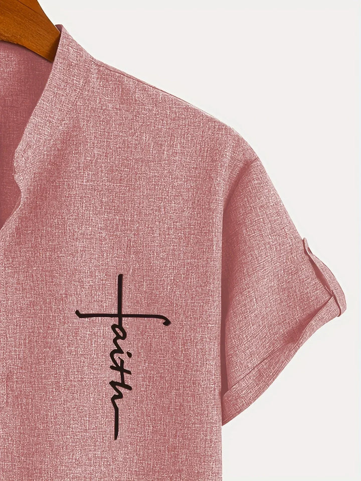 Elliott – Elegantní krátký rukáv košile s stojáčkem