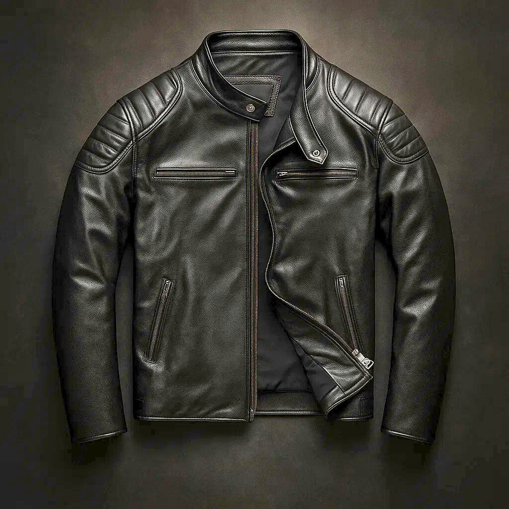 Luca – Geacă moto din piele cu design urban