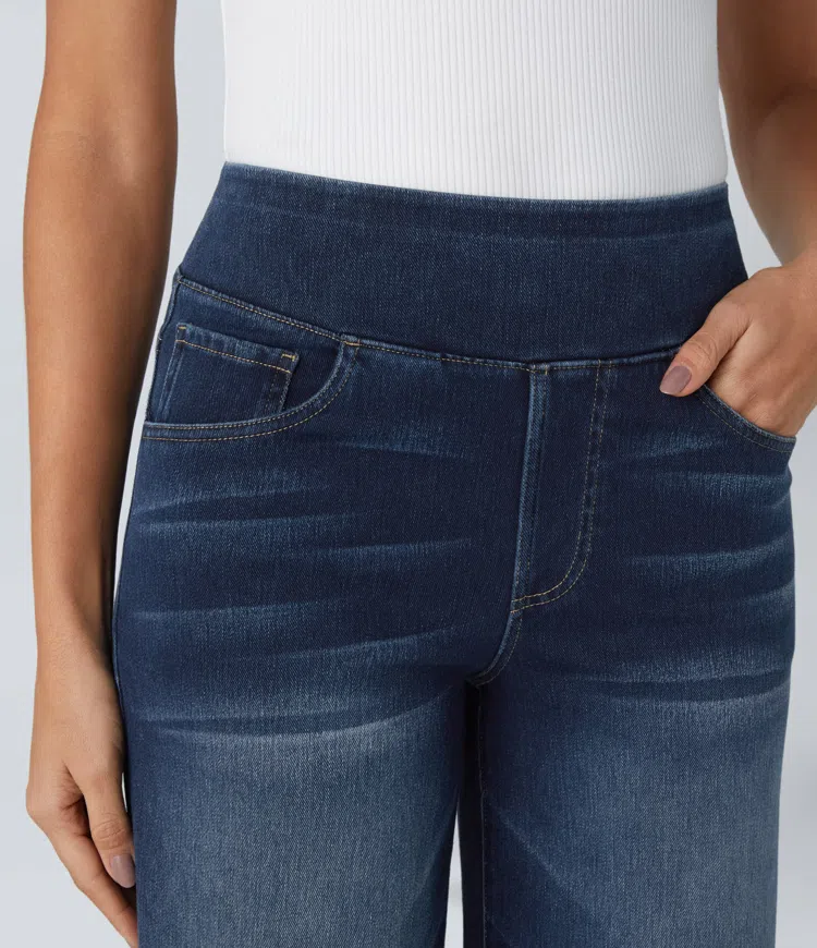 Solène - Jeans cu Picior Larg Fit Relaxed