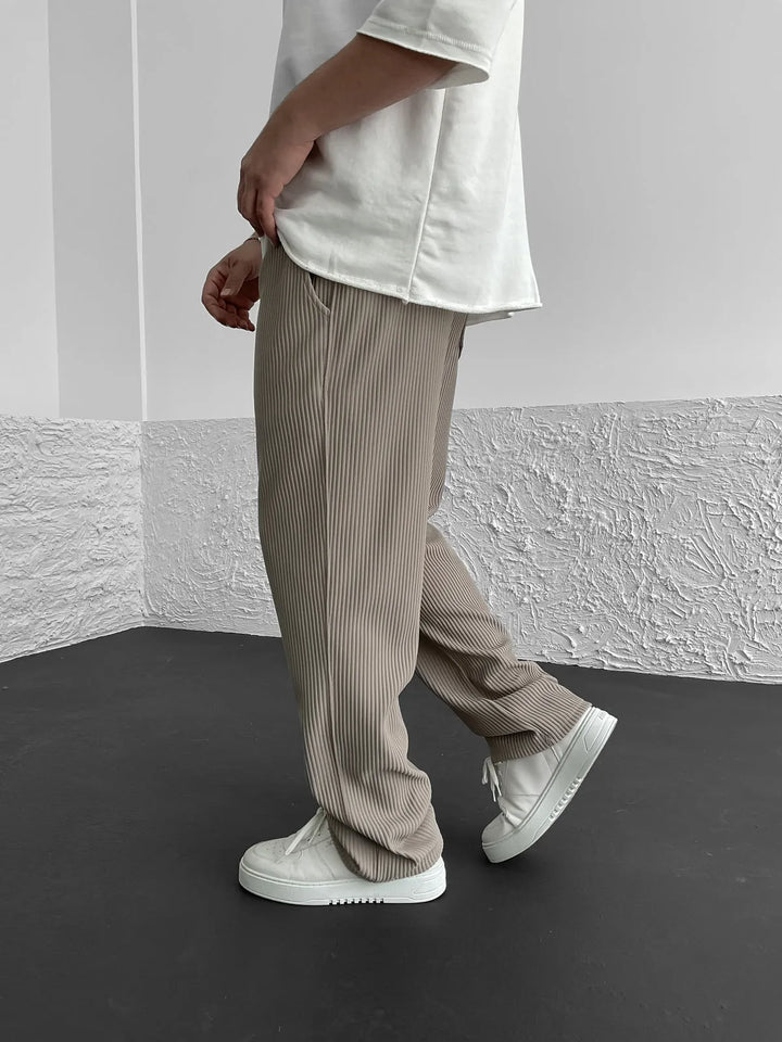 George | Pantaloni confortabili din material cu spandex cu model striat