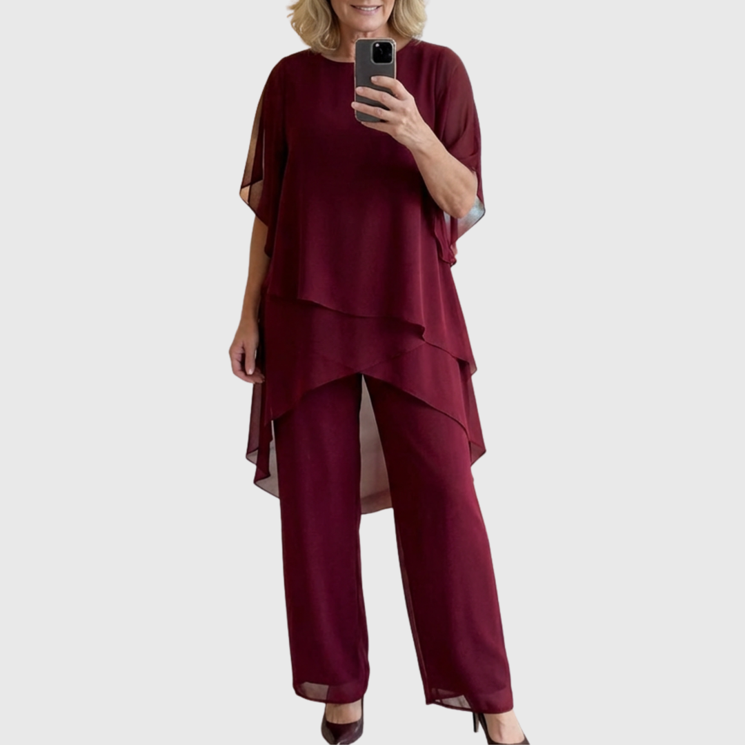 Maria | Set cu pantaloni palazzo drapate