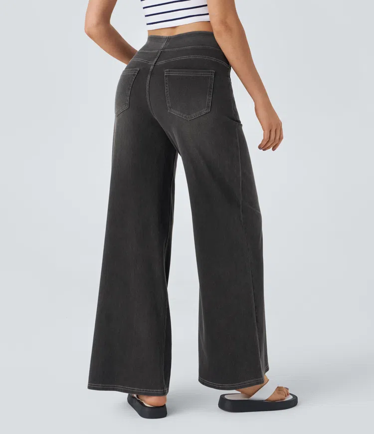 Solène - Jeans cu Picior Larg Fit Relaxed