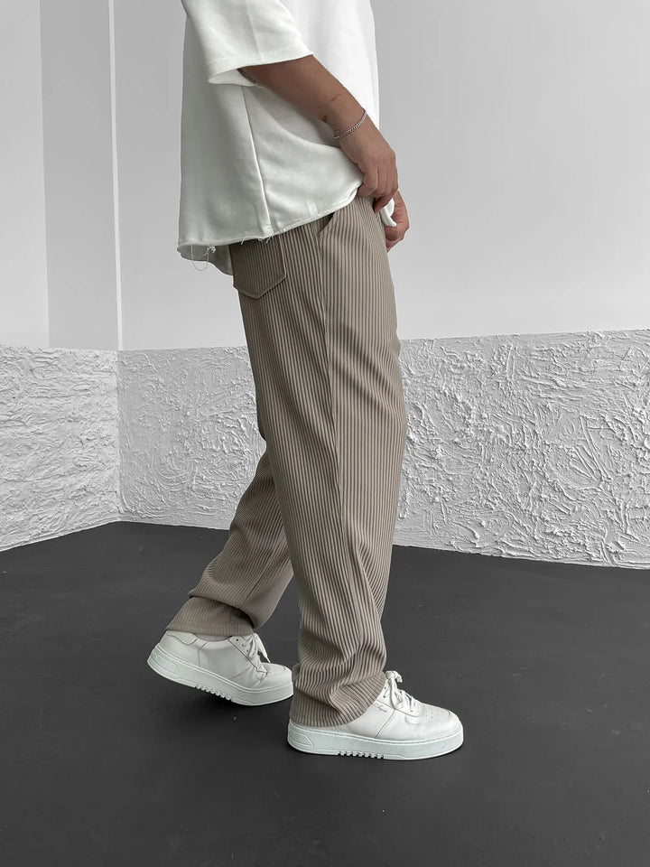 George | Pantaloni confortabili din material cu spandex cu model striat