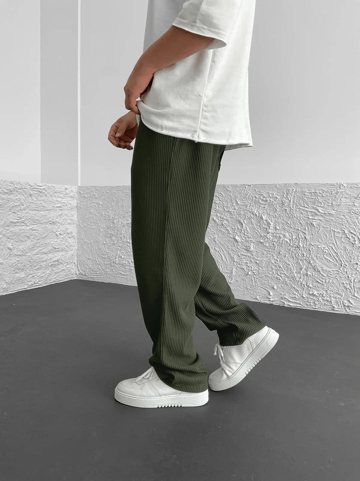 George | Pantaloni confortabili din material cu spandex cu model striat