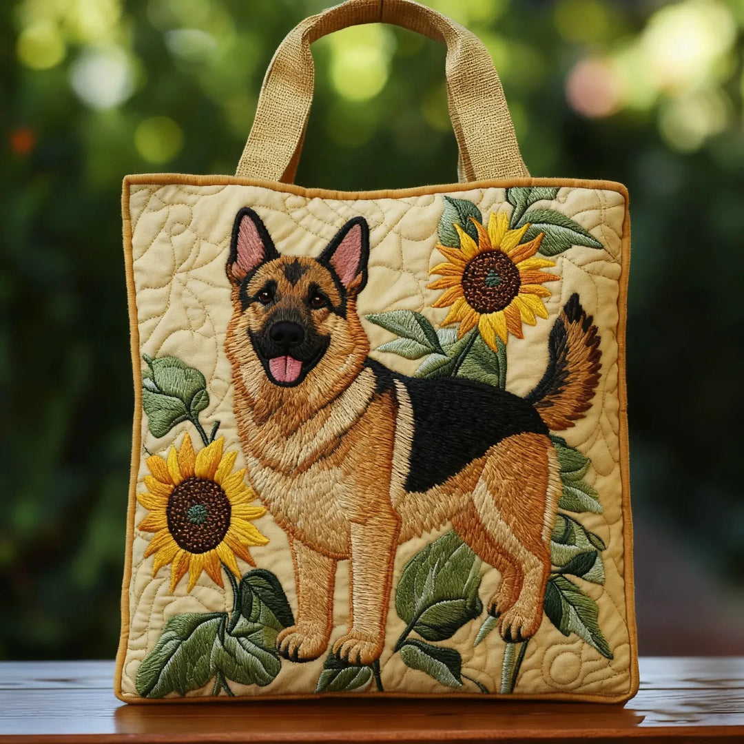 Geantă Florală din Piele de Ciobănesc German
