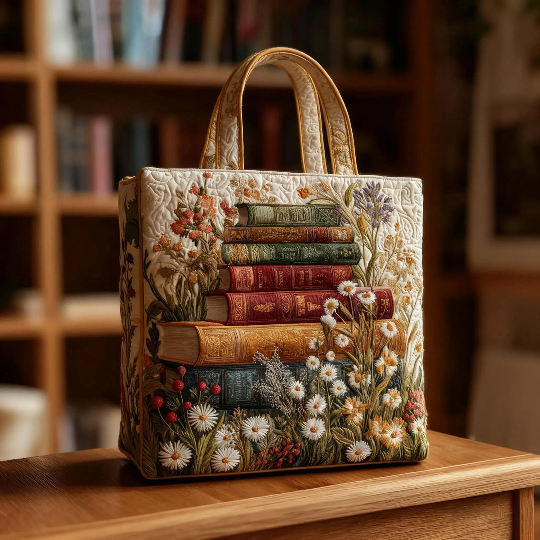 Geantă tote cu model floral, matlasată