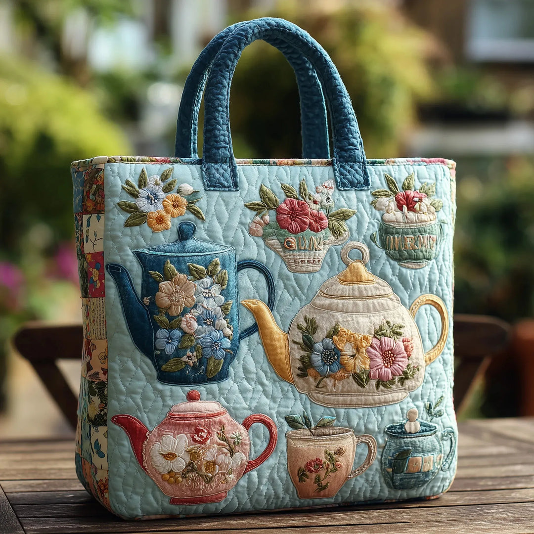 Geantă Tote Matlasată Florală