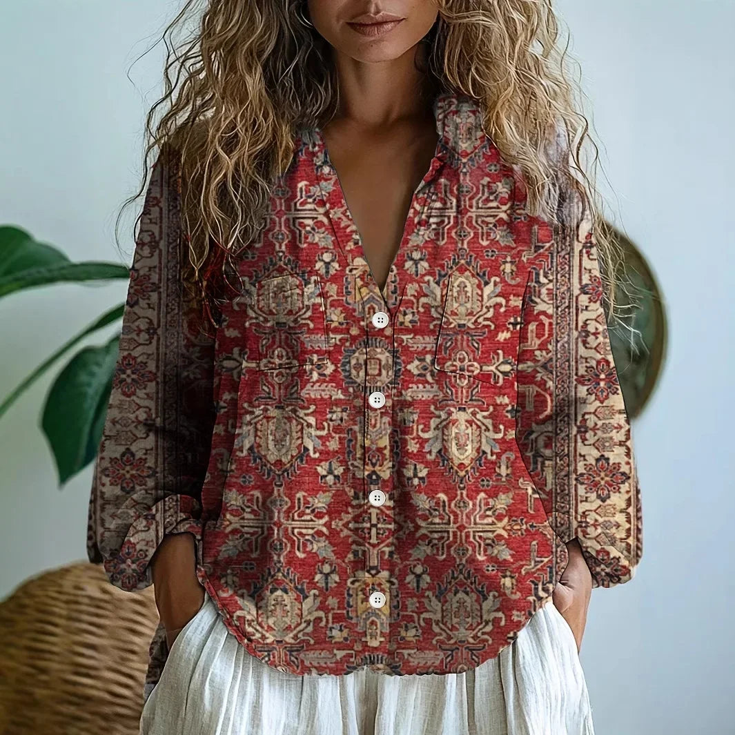 Sofia – Bluză lejeră cu imprimeu natural