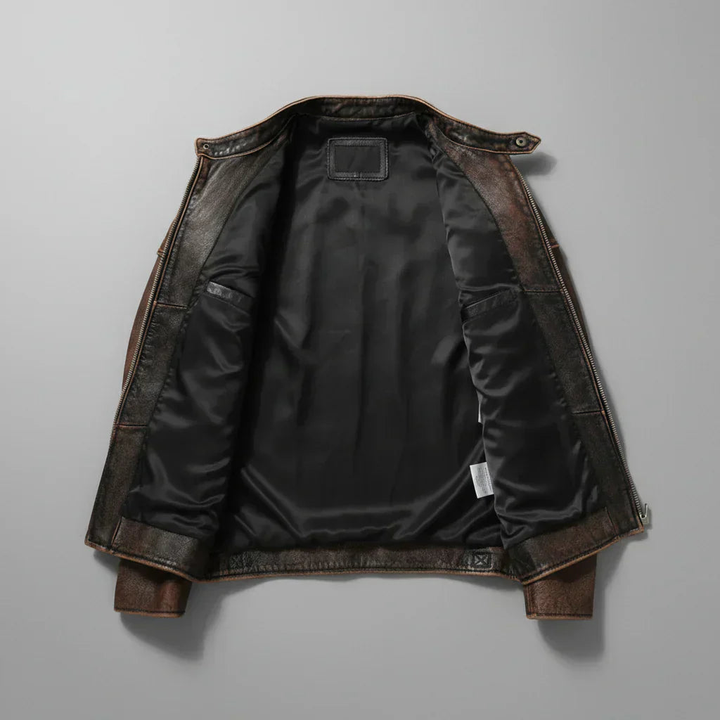 Luca – Geacă moto din piele cu design urban