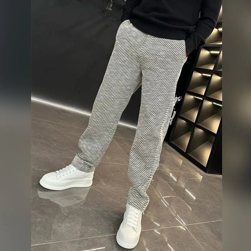 Leontin | Pantaloni largi cu dungi