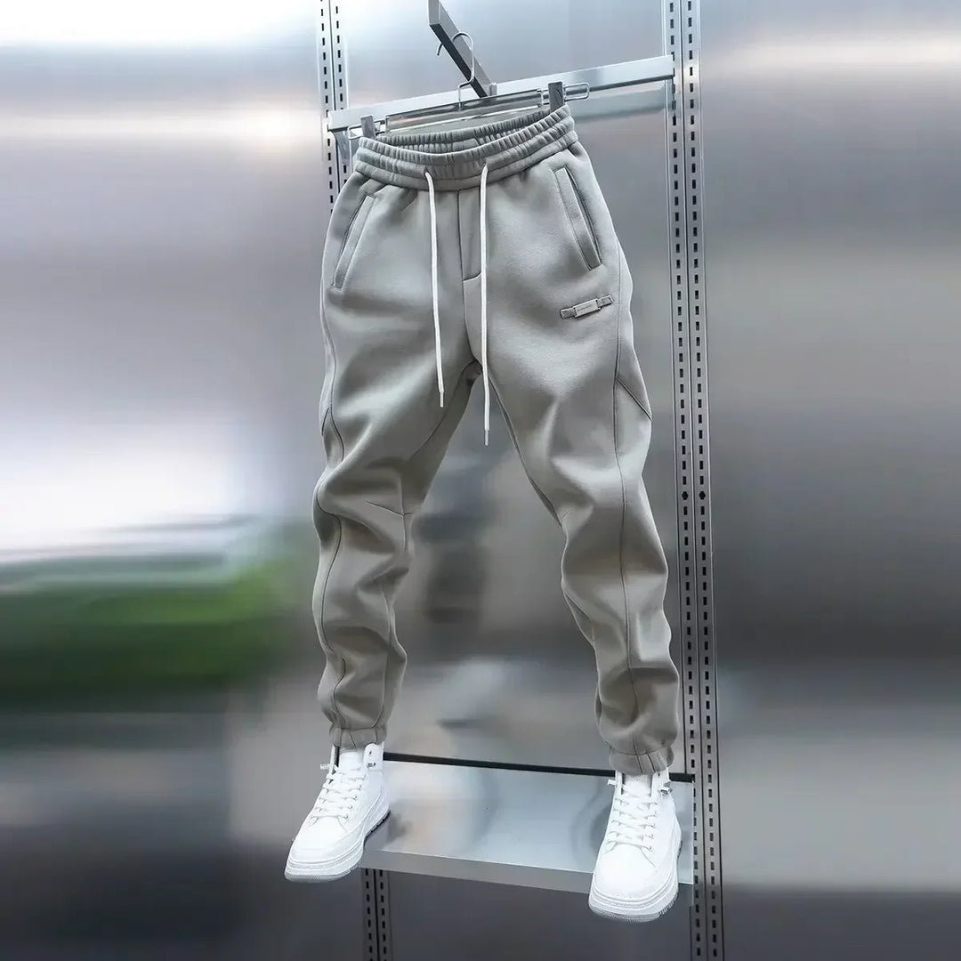 Mircea | Pantaloni elastici simpli cu talie lată