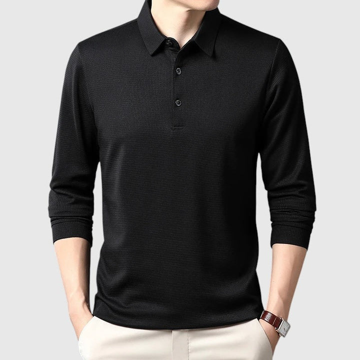 Lászlóffy - Cămașă polo elegantă pentru bărbați cu mânecă lungă