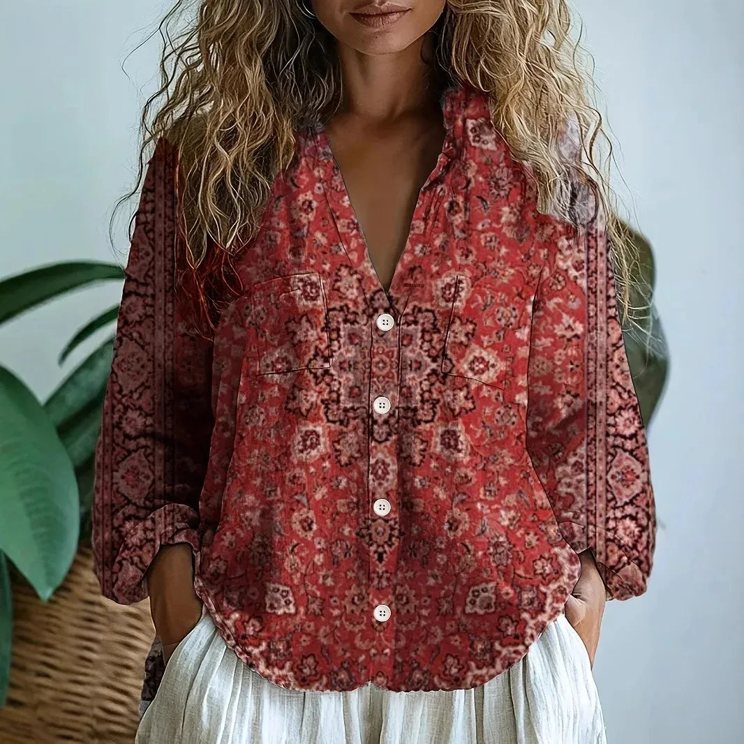 Sofia – Bluză lejeră cu imprimeu natural