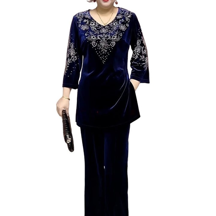 Elena | Ansamblu elegant din catifea în două piese