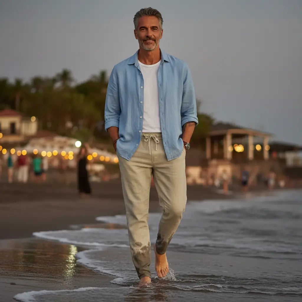 Nicolae | Pantaloni de plajă din in