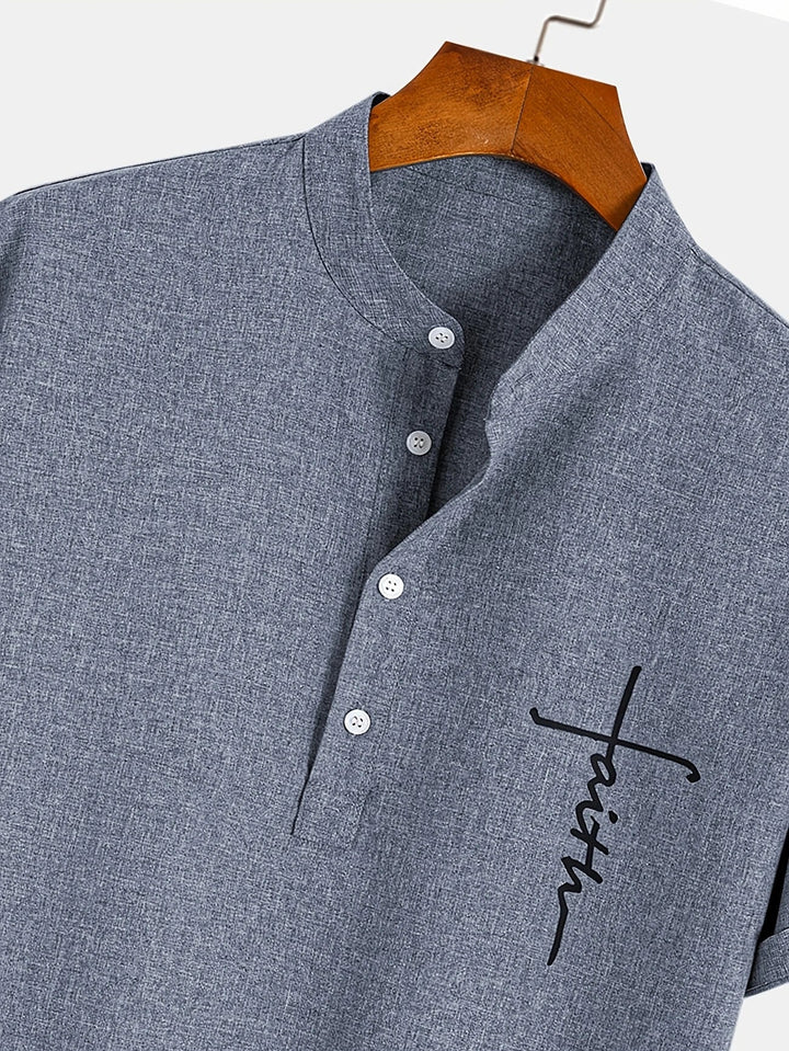 Elliott – Elegantní krátký rukáv košile s stojáčkem