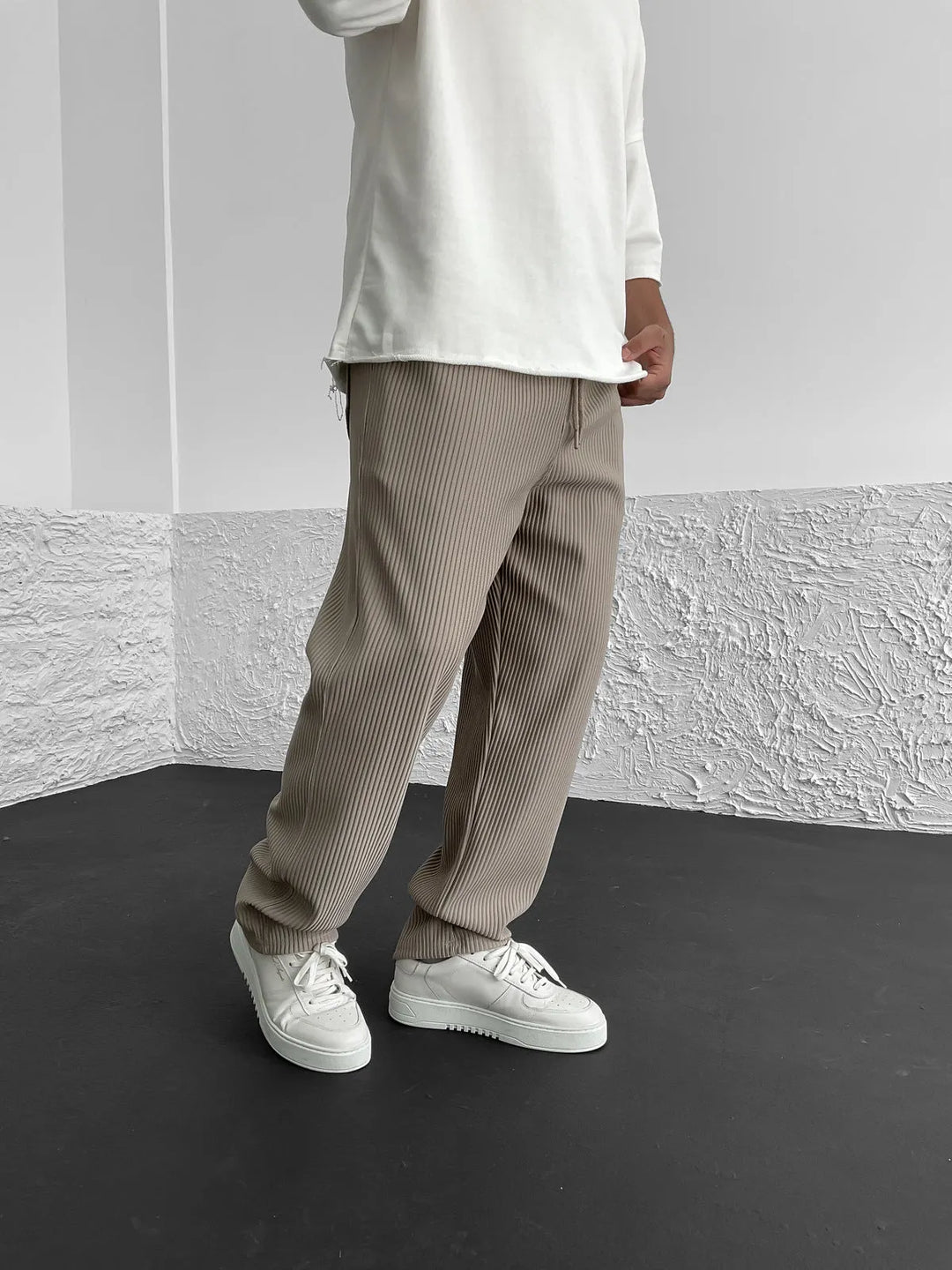 George | Pantaloni confortabili din material cu spandex cu model striat