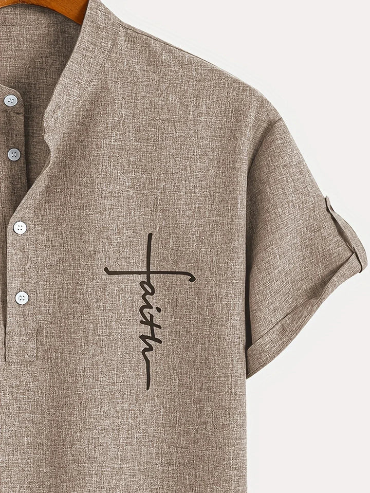 Elliott – Elegantní krátký rukáv košile s stojáčkem