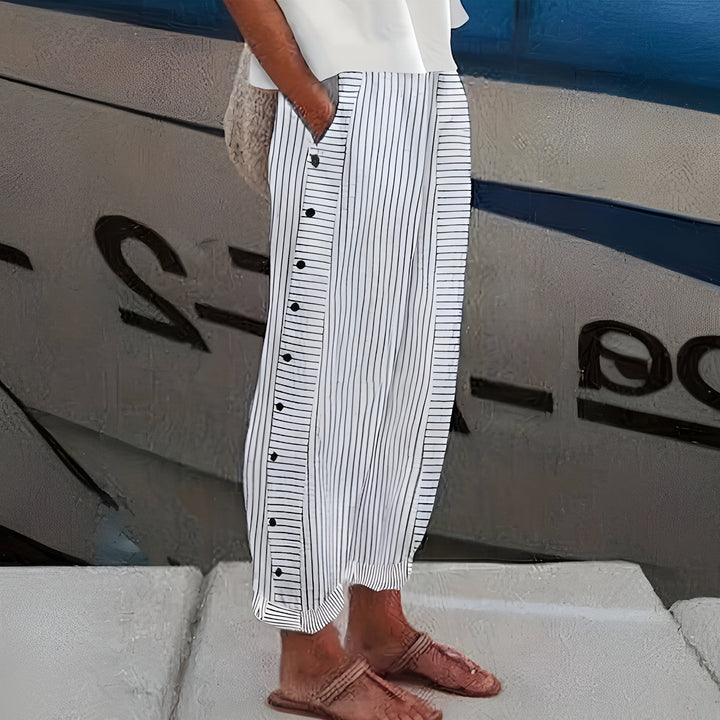 Dagny | Pantaloni Eleganți de Vară Stripe