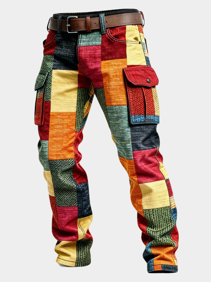 Florin | Pantaloni Cargo Bărbați cu Patchwork